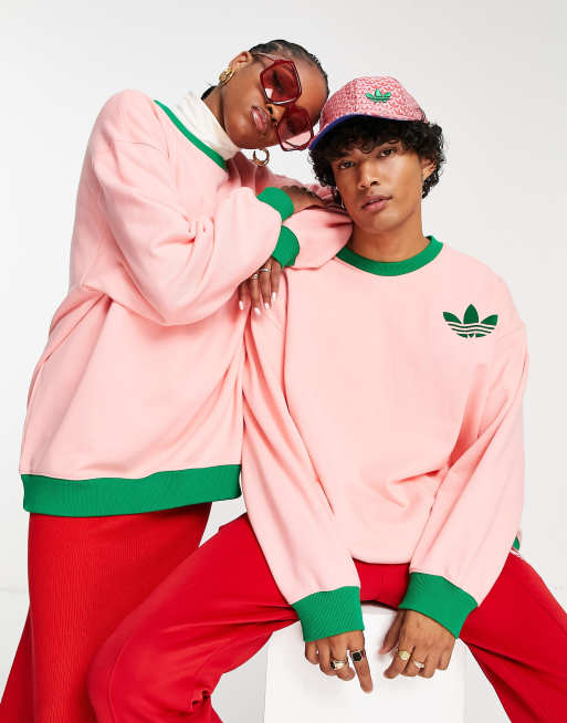adidas Originals – adicolor – Rosa sweatshirt i unisex-modell och 70-talsstil