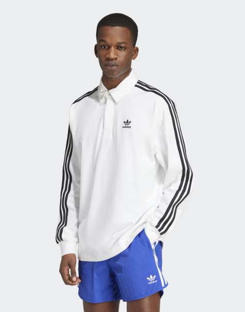 adidas Originals Adicolor rugby polo shirt in white - view 1