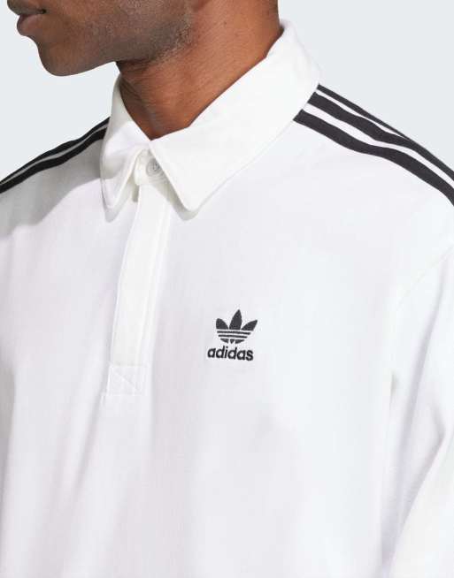 adidas Originals Adicolor rugby polo shirt in white | ASOS