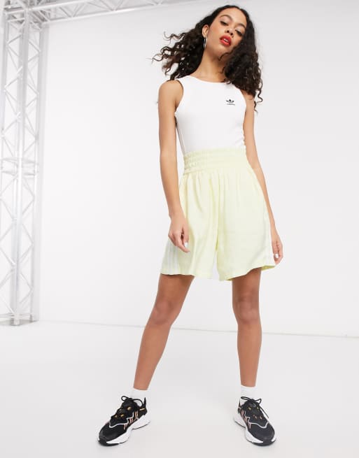 Adidas satin shorts yellow online