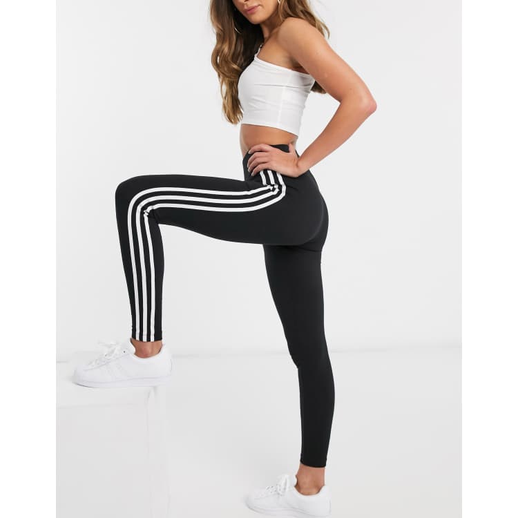 Adidas leggings schwarz 3 streifen clearance
