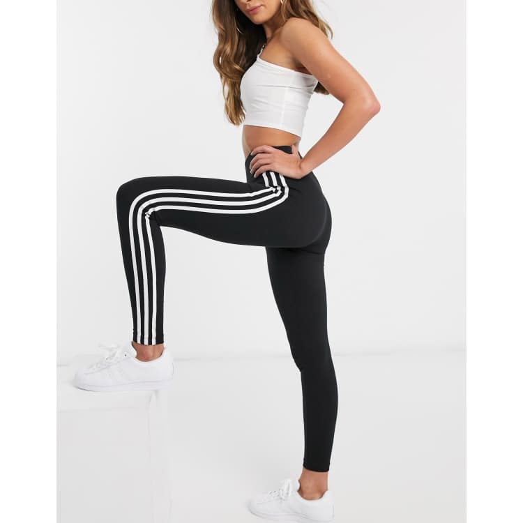 adidas Originals – Adicolor – Schwarze Leggings mit drei Streifen