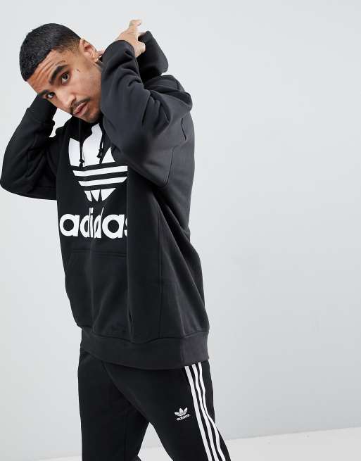 adidas Originals – adicolor – Schwarzer Oversize-Kapuzenpullover, CW1246, 3 von 4