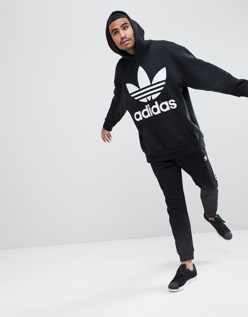adidas Originals – adicolor – Schwarzer Oversize-Kapuzenpullover, CW1246, 4 von 4