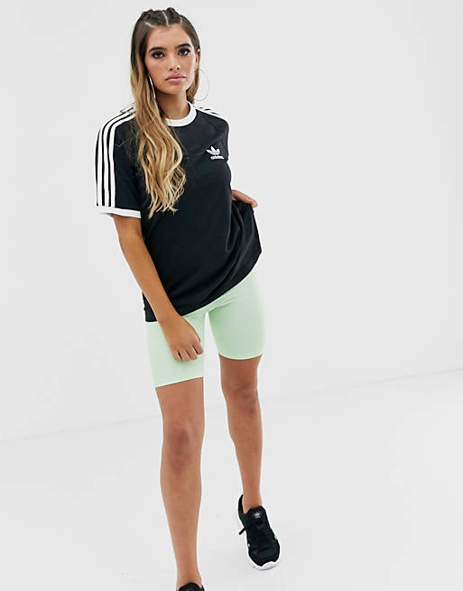 Damen Bekleidung Hosen und Chinos Leggings adidas Originals T-shirt Aus Mit 3 Streifen in Natur 