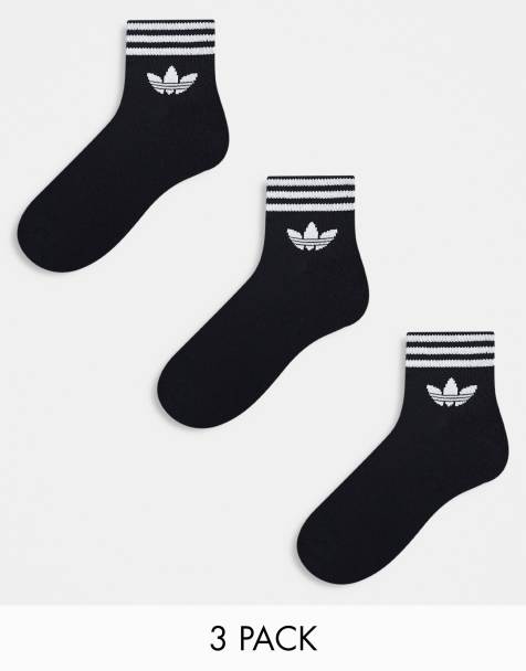 adidas Originals - adicolor - Set van 3 paar enkelsokken in zwart met Trefoil-logo - view 1