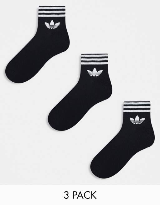 adidas Originals - adicolor - Set van 3 paar enkelsokken in zwart met Trefoil-logo
