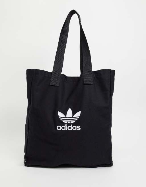 Adidas Originals Adicolor Large Logo Canvas Tote Bag In Black for Women