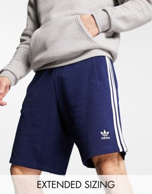 adidas Originals adicolor 3 stripes shorts in navy - ASOS Price Checker