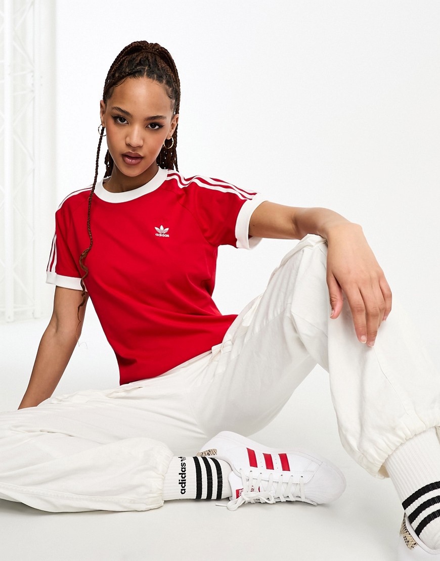 adidas Originals Adicolor short sleeve t-shirt in scarlet-Red