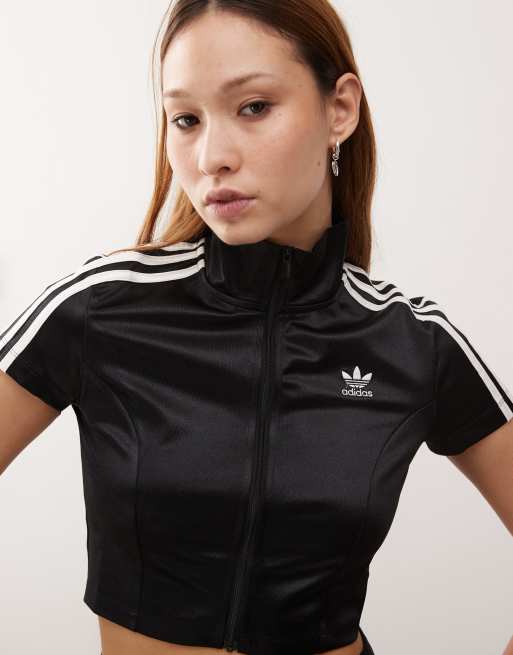 adidas Originals Adicolor Short Sleeve Track Top in black ASOS