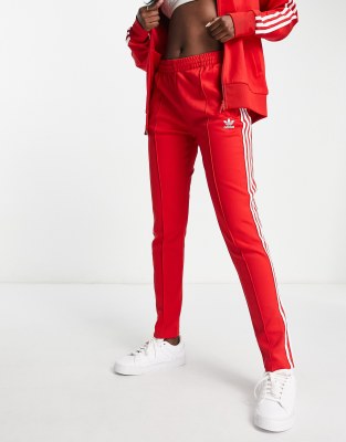 adidas Originals Adicolor slim joggers in red