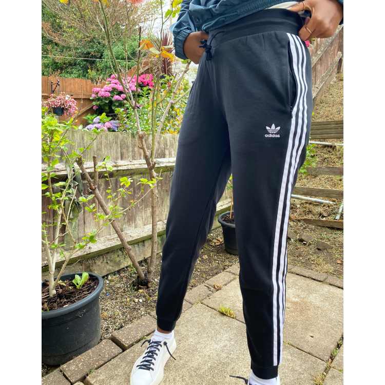 Adidas Windbreaker Track Pants Womens Medium 3 Stripe Black & White