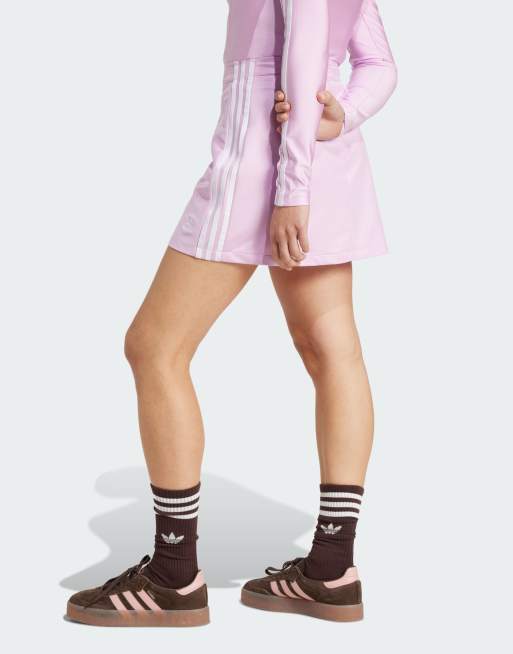 adidas Originals – Adicolor – Spódnica mini w kolorze jasnej orchidei z 3 paskami