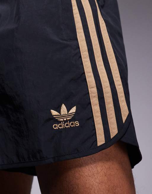 adidas Originals Adicolor sprinter shorts in black and beige