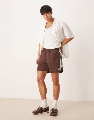 adidas Originals Adicolor sprinter shorts in brown
