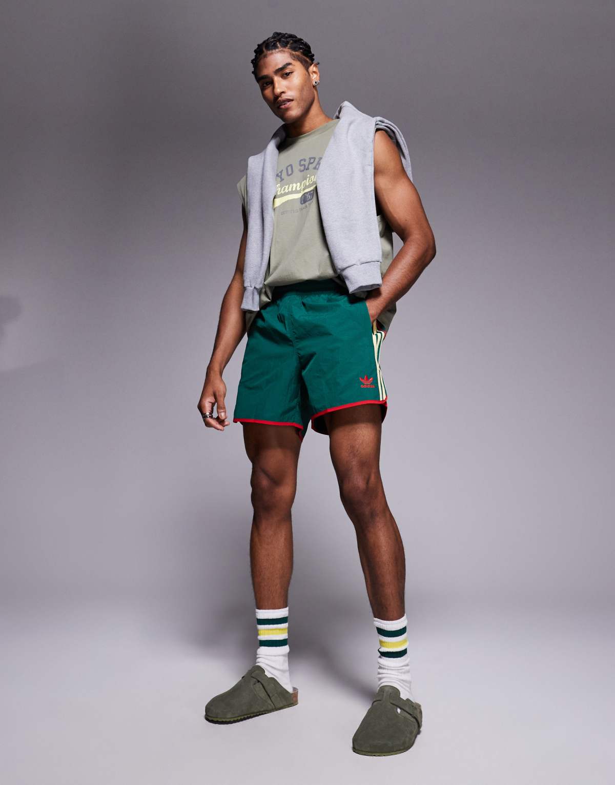 adidas Originals Adicolor sprinter shorts in green