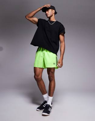 adidas Originals adidas Originals Adicolor sprinter shorts in lime-Green