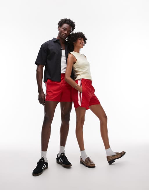 adidas Originals Adicolor sprinter shorts in red, 3 of 5