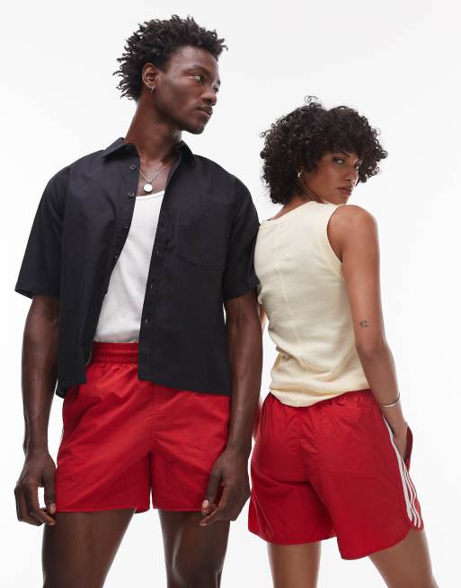 adidas Originals Adicolor sprinter shorts in red, 5 of 5