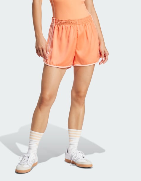 adidas Originals – Adicolor – Sprinter-Shorts in Semi-Koralle mit drei Streifen - view 1