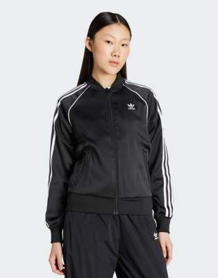 adidas Originals - adicolor SST - Trainingsoberteil aus Satin in Schwarz/Weiß