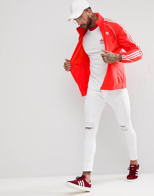 Adidas originals adicolor superstar track jacket in red cw1310 cheap
