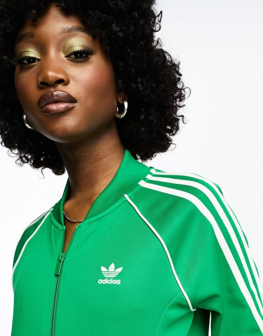 Green adidas originals superstar track top sale