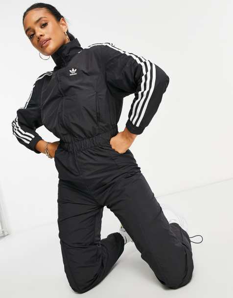 adidas Originals – adicolor – Svart overall med klassiska tre ränder - view 1