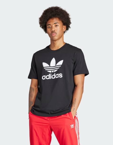 adidas Originals – Adicolor – Svart t-shirt med treklöverlogga - view 1
