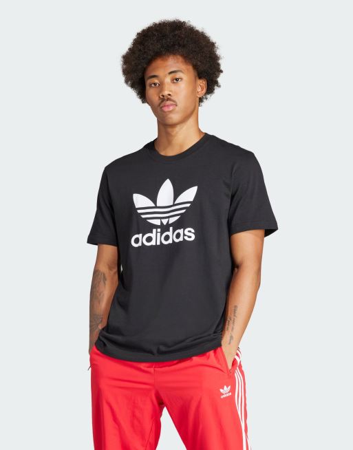 adidas Originals – Adicolor – Svart t-shirt med treklöverlogga