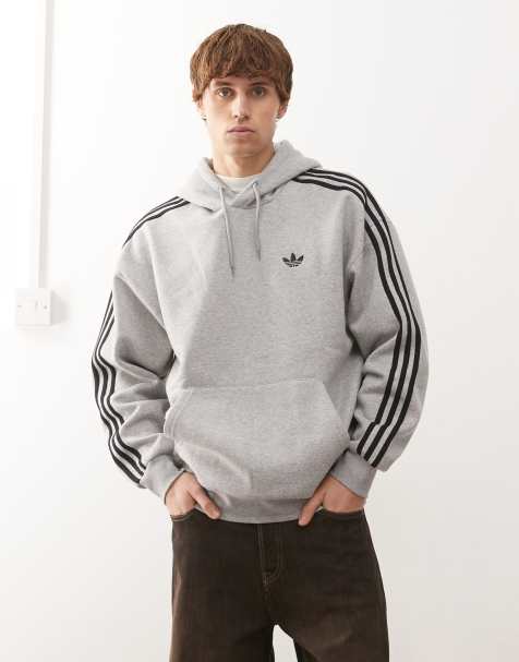 adidas Originals - Adicolor - Sweat à capuche classique à 3 bandes - Gris moyen chiné - view 1