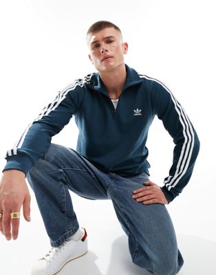 adidas Originals adicolor half zip sweatshirt in navy - ASOS Price Checker