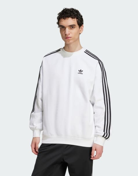 adidas Originals - Adicolor - Sweat ras de cou oversize - Blanc/noir - view 1