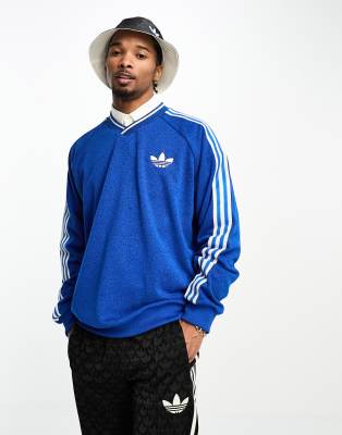 Sweat Vintage Lands' End Années 90 - Bleu Taille M - Unisexe USA