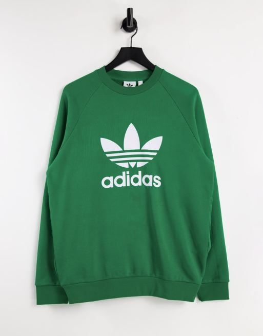 Beperken Verloren hart Direct adidas Originals - adicolor - Sweater met groot Trefoil-logo in groen | ASOS