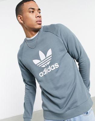 adidas originals sweatshirt with embroidered small logo white