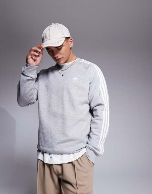 adidas Originals – adicolor – Sweatshirt in Grau mit drei Streifen