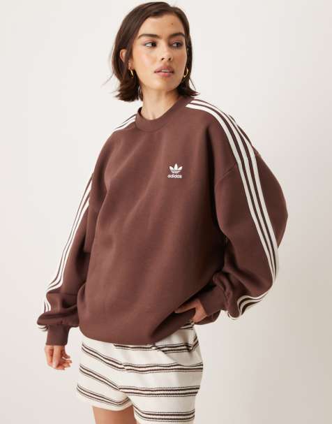 adidas Originals - Adicolor - Sweatshirt met 3-Stripes in bruin - view 1