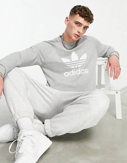 adidas Originals adicolor sweatshirt with trefoil logo in grey