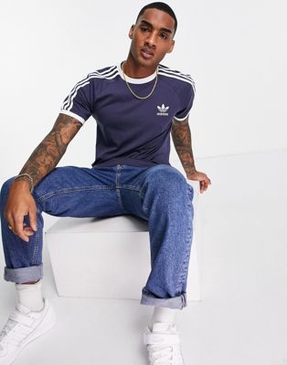 Homme adidas Originals - adicolor - T-shirt à trois bandes - Bleu marine ombré