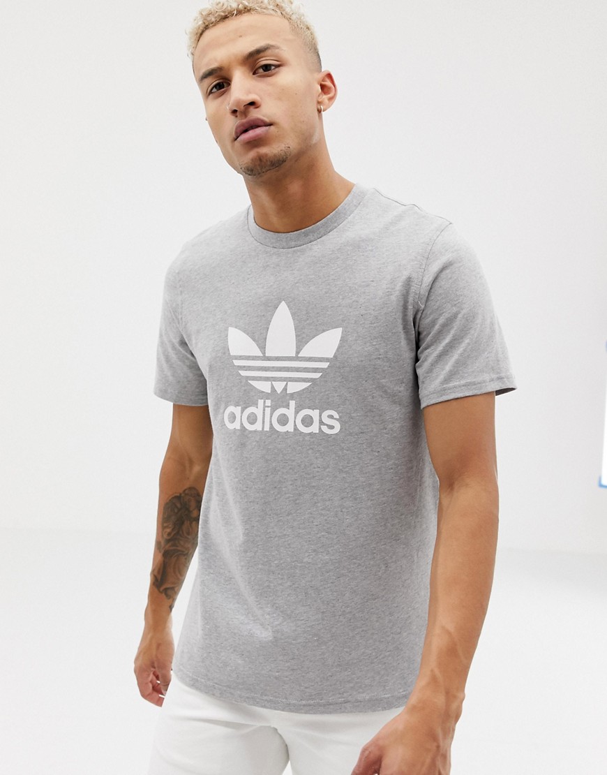 Adidas Originals - adicolor - T-shirt con logo a trifoglio grigia cy4574-Grigio