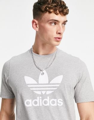 adidas Originals adicolor t-shirt with large logo in grey heather - ASOS Price Checker