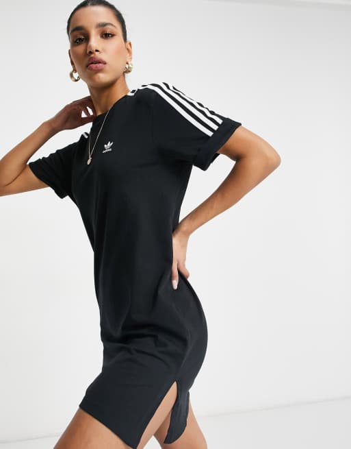 Horno compañero cicatriz adidas Originals adicolor T-shirt dress in black | ASOS