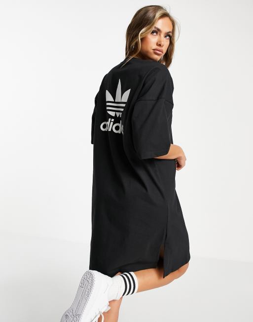 borduurwerk weefgetouw Ongeldig adidas Originals adicolor t-shirt dress in black | ASOS