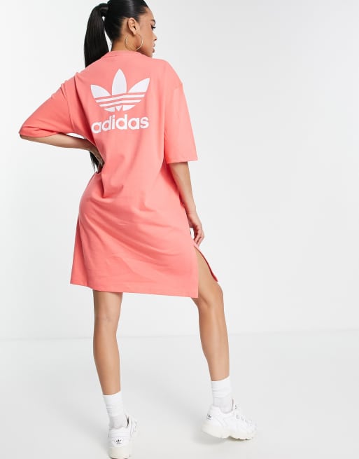 adidas Originals adicolor t shirt dress in pink ASOS
