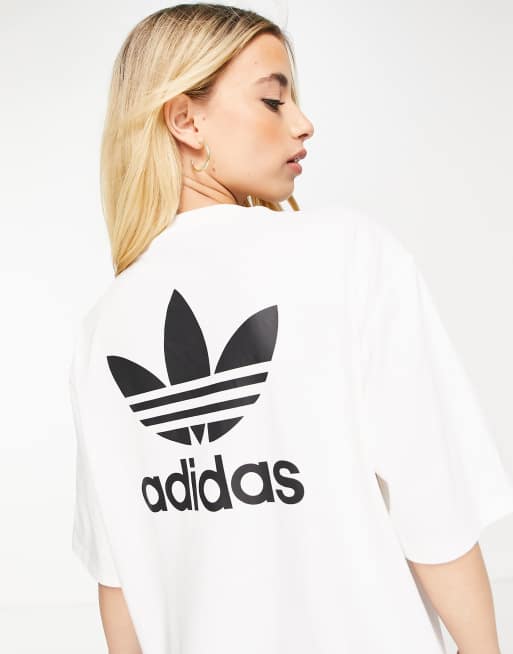 Adidas t shirt dress white discount