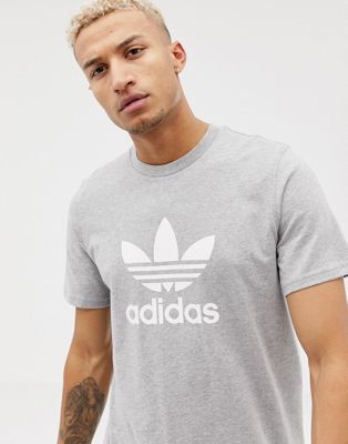adidas Originals - adicolor - T-shirt grigia con logo a trifoglio cy4574 |  ASOS