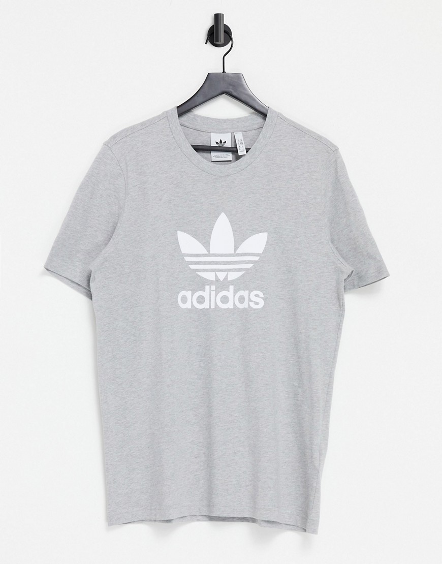 Adidas Originals adicolor t-shirt in gray heather with large logo-Grey