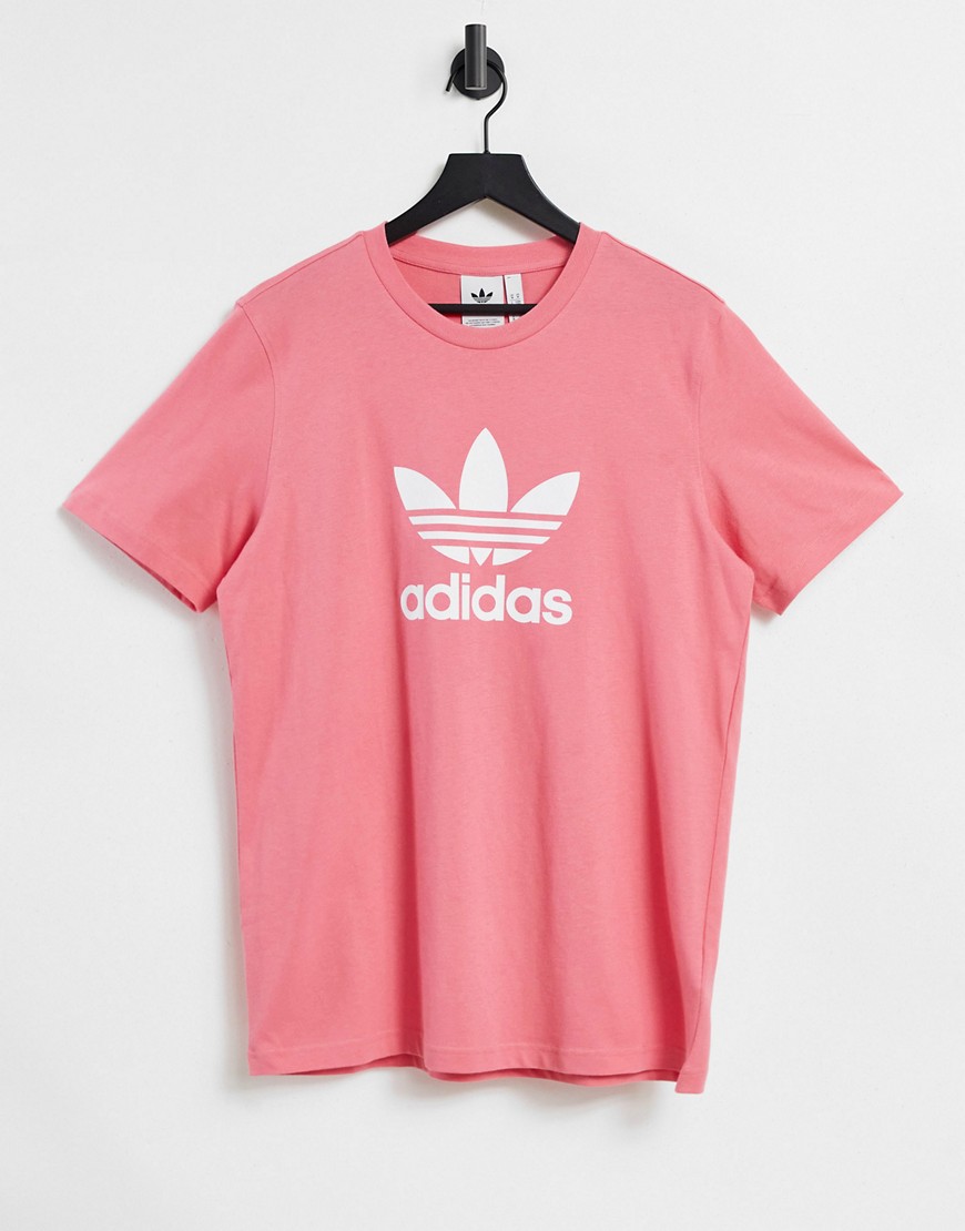 Adidas Originals Adicolor T-shirt In Rose Pink With Large Logo